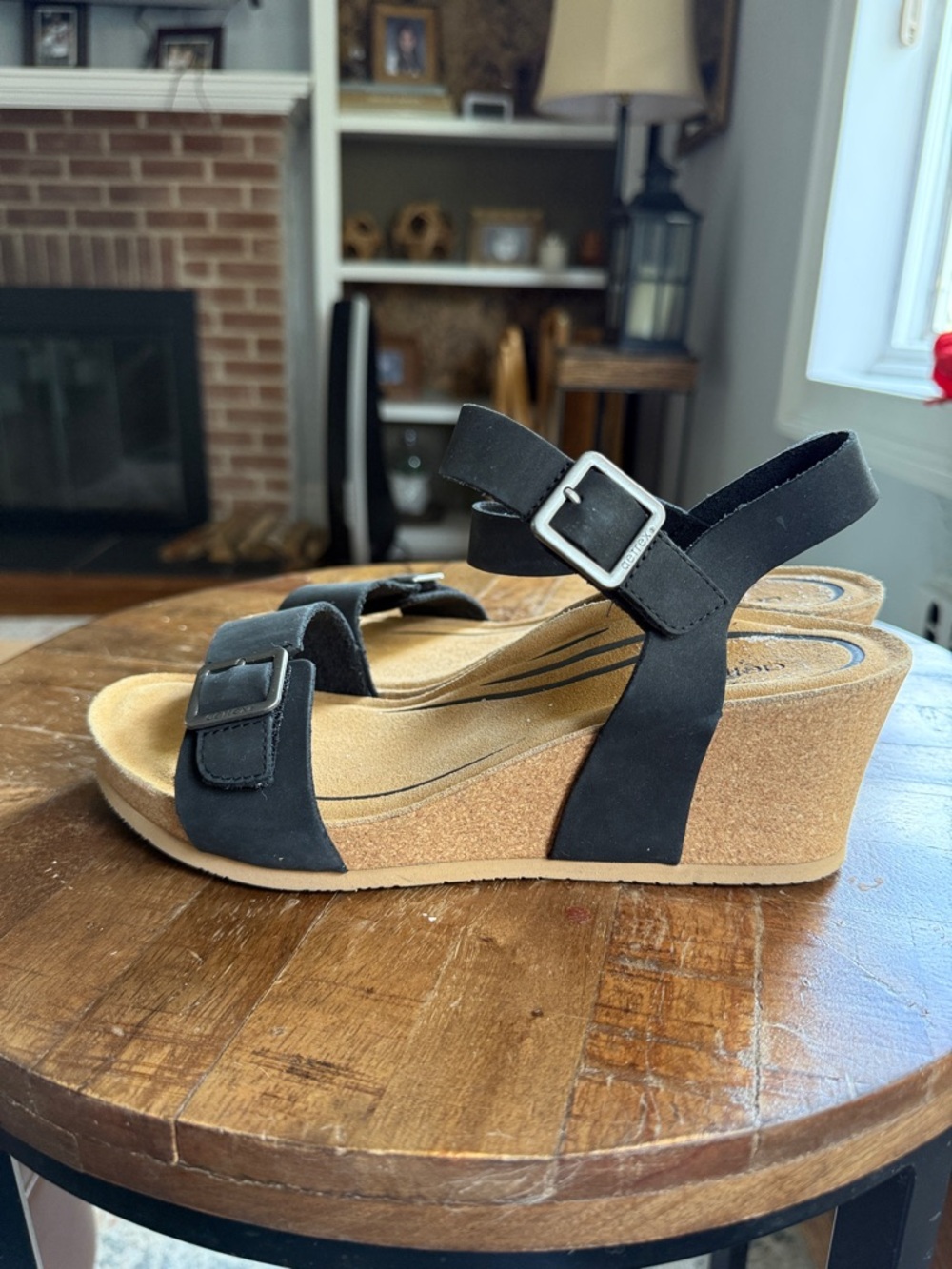 Aetrex Alexa Quarter Strap Wedge Sandals 40/9.5 - Picture 8 of 11
